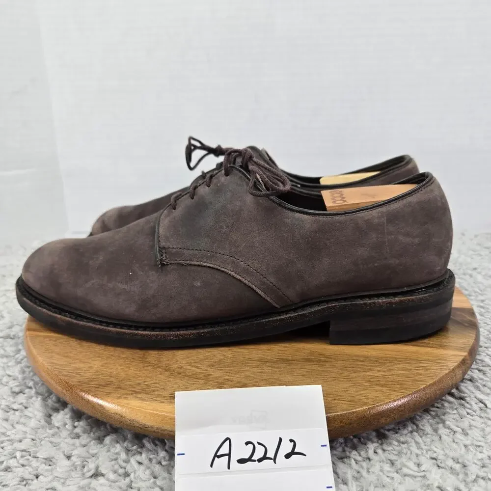 Allen Edmonds Mens 10.5 3E Wide Surrey Brown Nubuck Weatherproof Derby Oxford